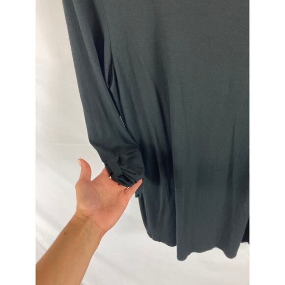 J Jill Wearever Collection Stretch Ruched Sleeve Tunic black size medium - Picture 4 of 6